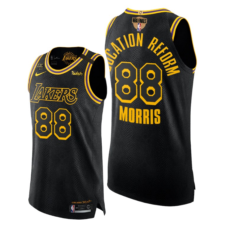 Men's Los Angeles Lakers Markieff Morris #88 NBA Education Reform Authentic 2020 Mamba Finals Black Basketball Jersey SPE7683GZ